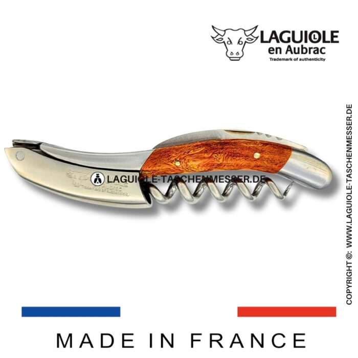 laguiole en aubrac kellnermesser – griff aus orangem cheesewood