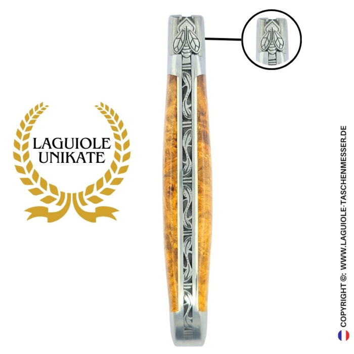 elfische biene: laguiole taschenmesser aus goldener amboina maser
