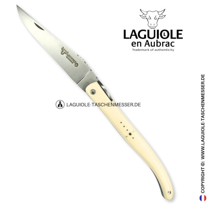 laguiole origine eiffelturm: taschenmesser mit vollgriff aus elforyn weiß n°1