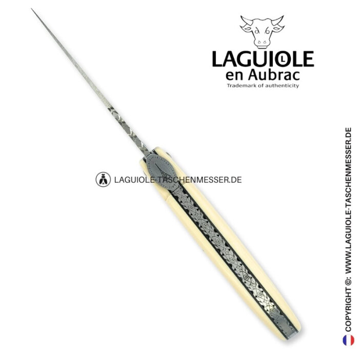 laguiole origine eiffelturm: taschenmesser mit vollgriff aus elforyn weiß n°1