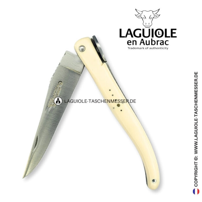 laguiole origine eiffelturm: taschenmesser mit vollgriff aus elforyn weiß n°1