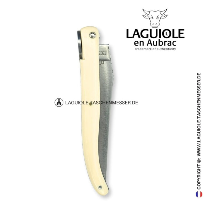 laguiole origine eiffelturm: taschenmesser mit vollgriff aus elforyn weiß n°1