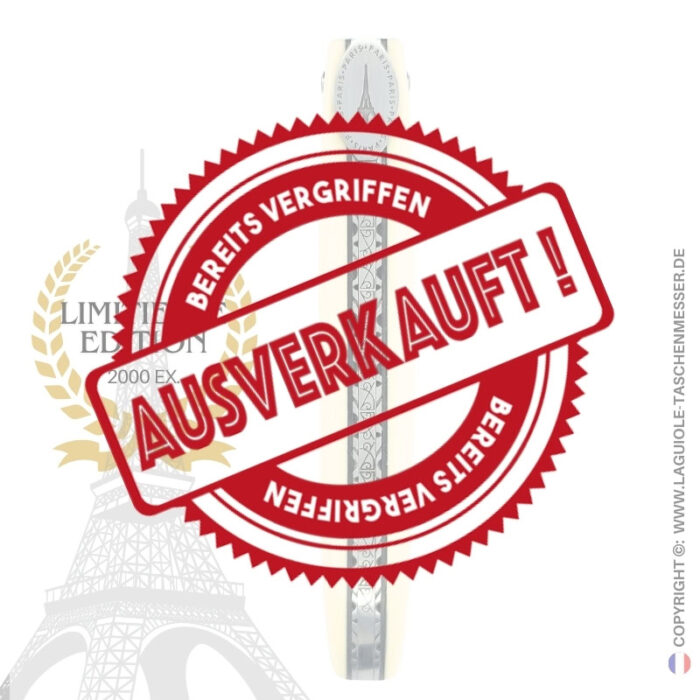 laguiole origine eiffelturm: taschenmesser mit vollgriff aus elforyn weiß n°1