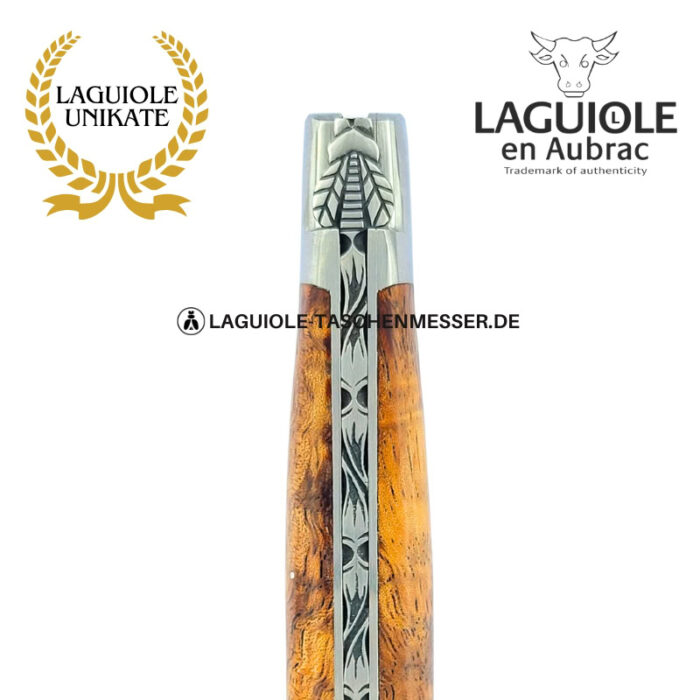 albizia am feldrand: laguiole taschenmesser aus albizia holz