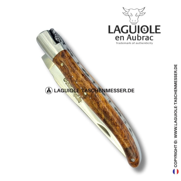 albizia am feldrand: laguiole taschenmesser aus albizia holz