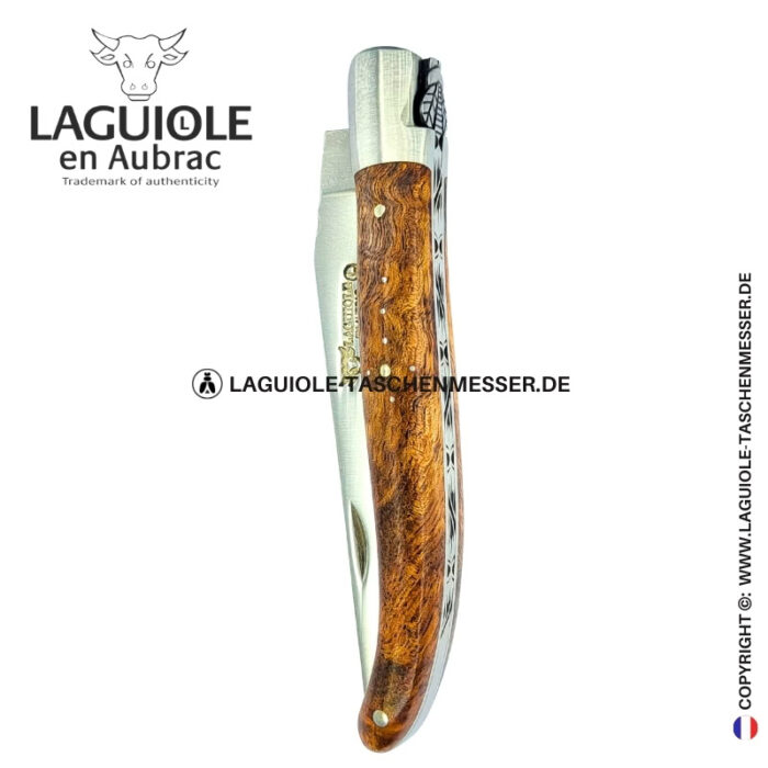 albizia am feldrand: laguiole taschenmesser aus albizia holz
