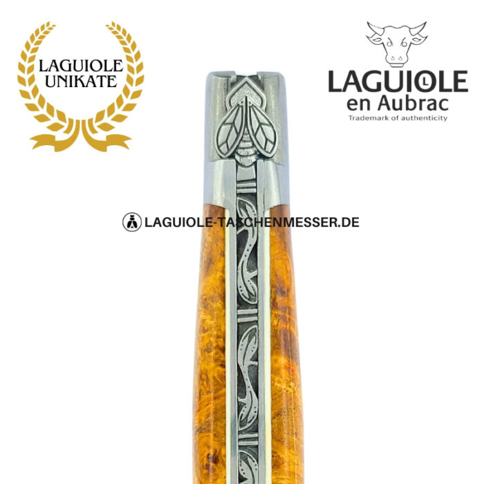 elfische biene: laguiole taschenmesser aus goldener amboina maser