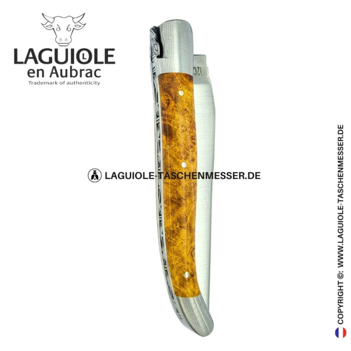 elfische biene: laguiole taschenmesser aus goldener amboina maser