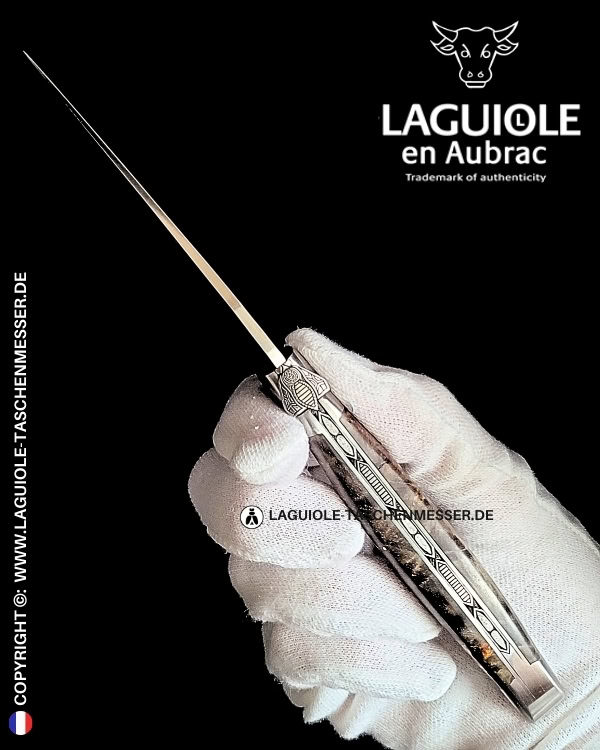 nachtbiene: laguiole taschenmesser aus schwarzer pappelmaser