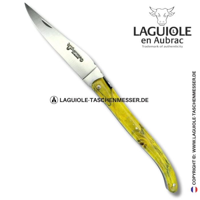 smaragdpriesterin: laguiole taschenmesser mit vollgriff aus grüner pappelmaser