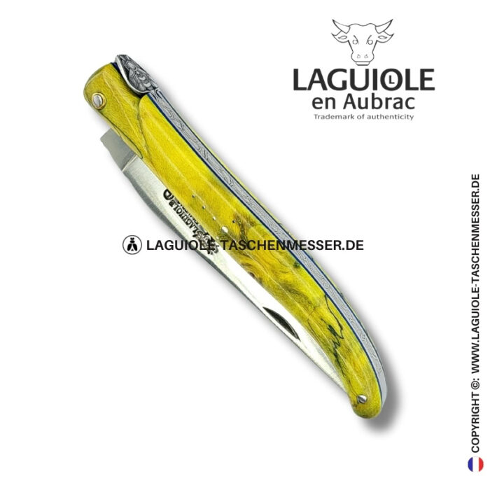 smaragdpriesterin: laguiole taschenmesser mit vollgriff aus grüner pappelmaser