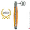 umarmung des efeus: laguiole taschenmesser aus goldener amboina maser mit gravierte biene, heftbacke und feder