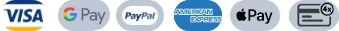 Visa, MasterCard, American Express, Bancontact, Apple Pay, PayPal
